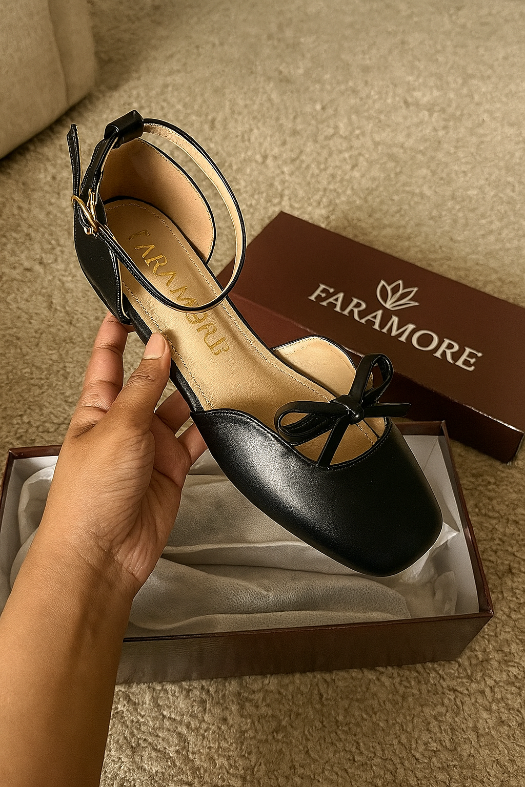 Daphne Flats In Americanno – Handmade Brown Flats for Women | Wide-Foot & Bunion Friendly with Easy Hook Buckle