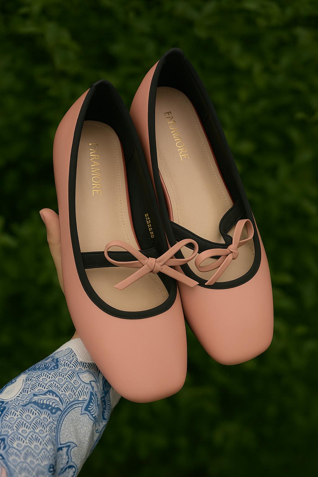 Eloise Flats in Blush Pink – Handmade Everyday Flats for Women | Wide-Foot Friendly with Strap & Bow
