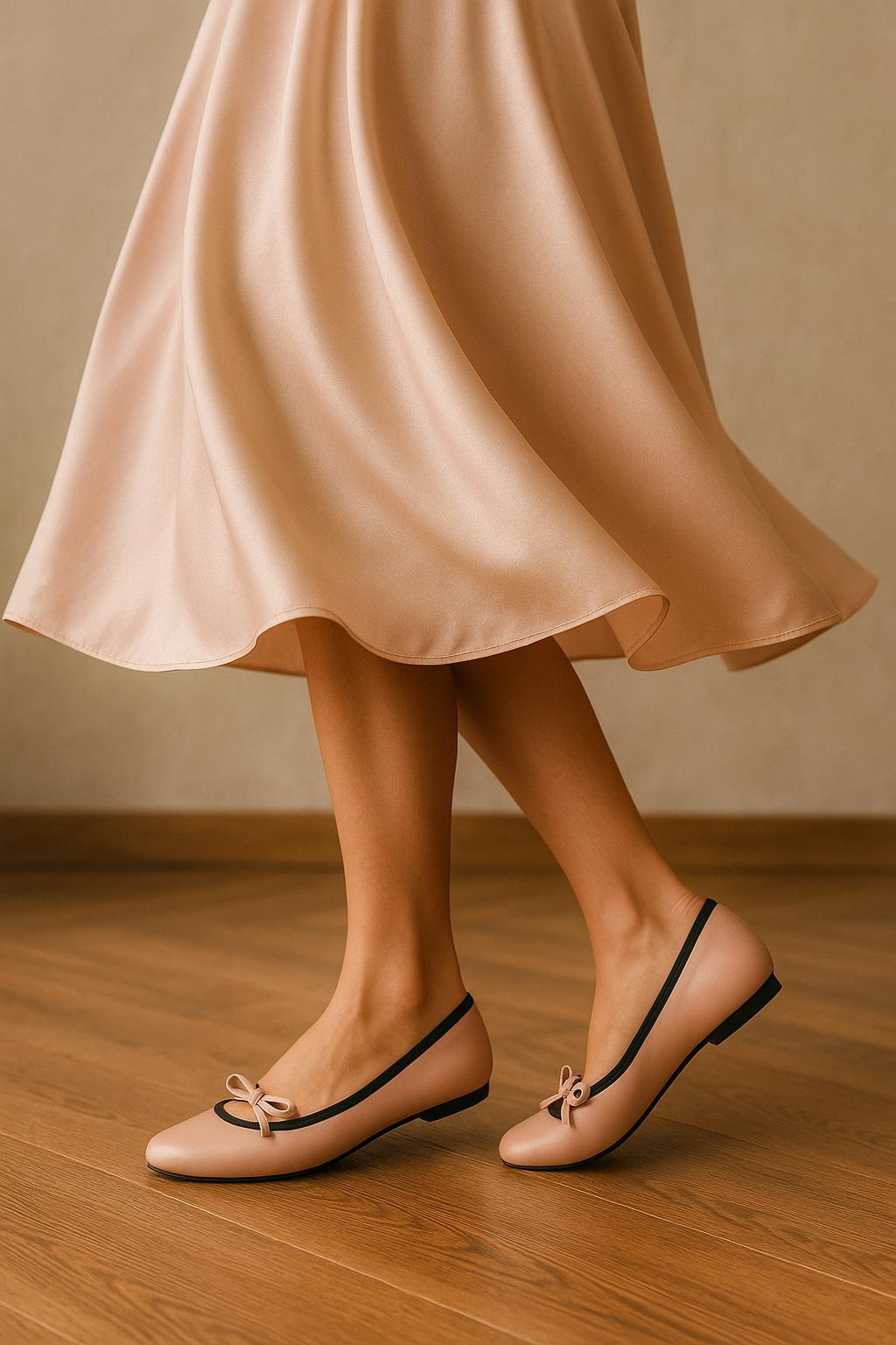 Eloise Flats in Blush Pink – Handmade Everyday Flats for Women | Wide-Foot Friendly with Strap & Bow