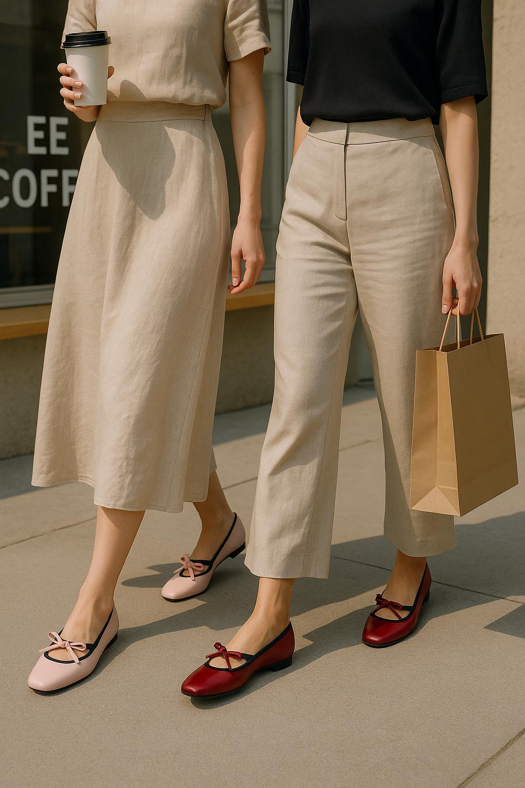 Eloise Flats in Blush Pink – Handmade Everyday Flats for Women | Wide-Foot Friendly with Strap & Bow