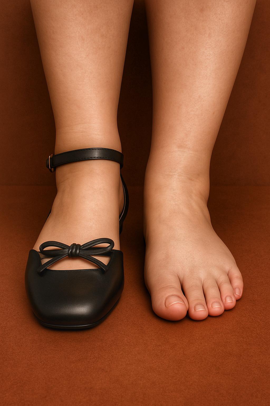 Eloise Flats in Black – Handmade Everyday Flats for Women | Wide-Foot Friendly with Strap & Bow
