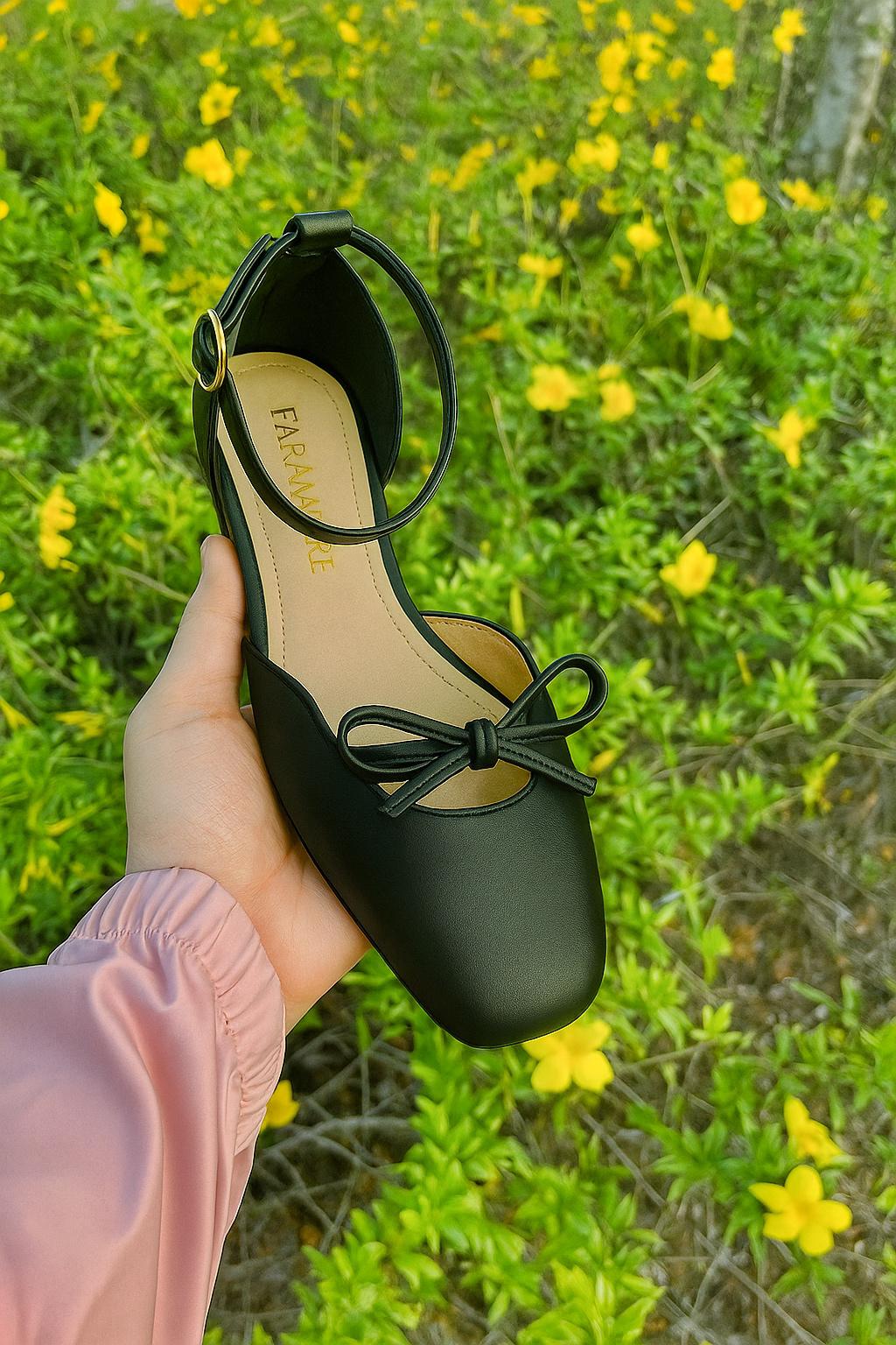 Daphne Flats In Americanno – Handmade Brown Flats for Women | Wide-Foot & Bunion Friendly with Easy Hook Buckle