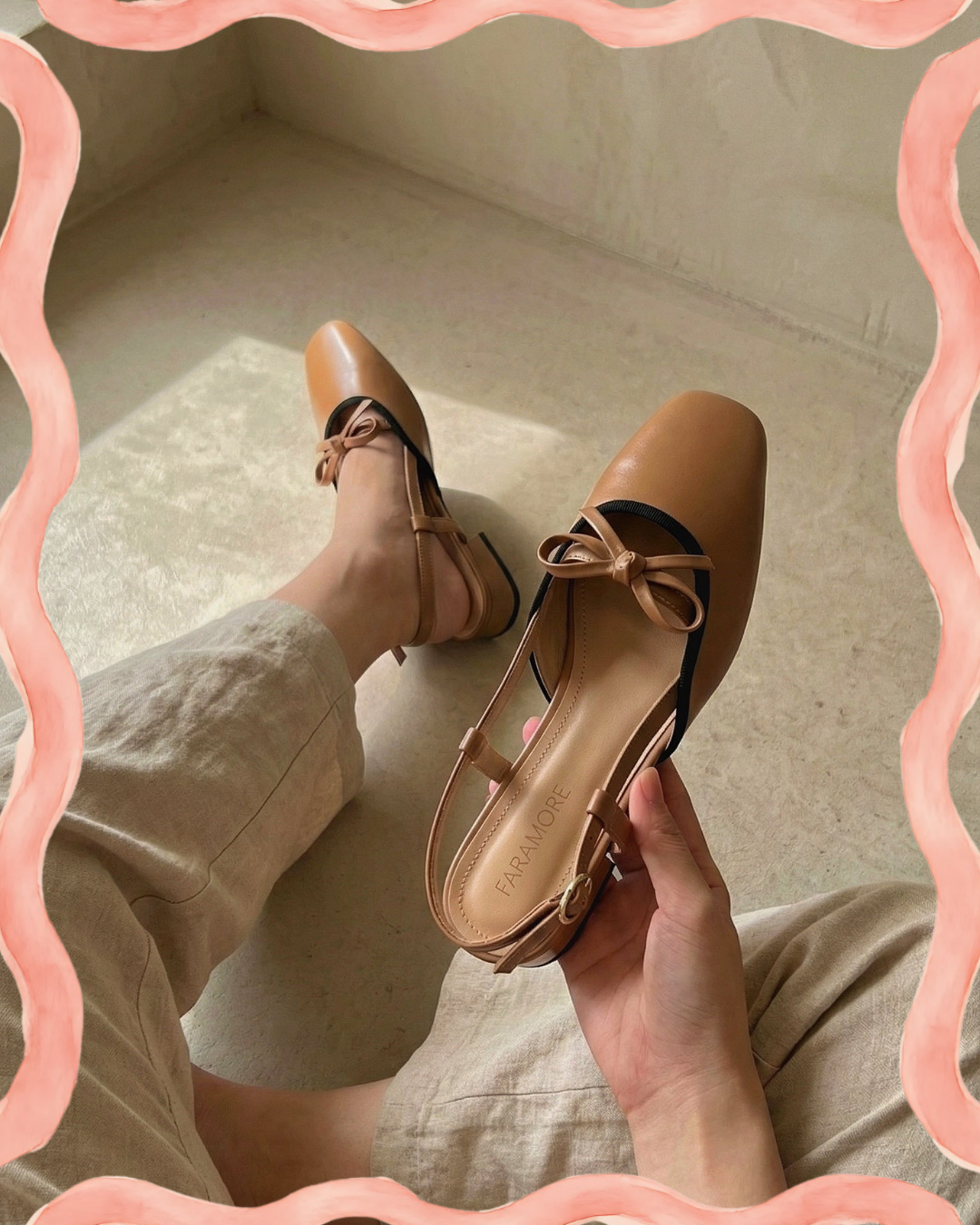 Francesca Midi Heels in Caramel | Comfy Anti-Slip Heels for Wide Feet | 2cm Low Heels