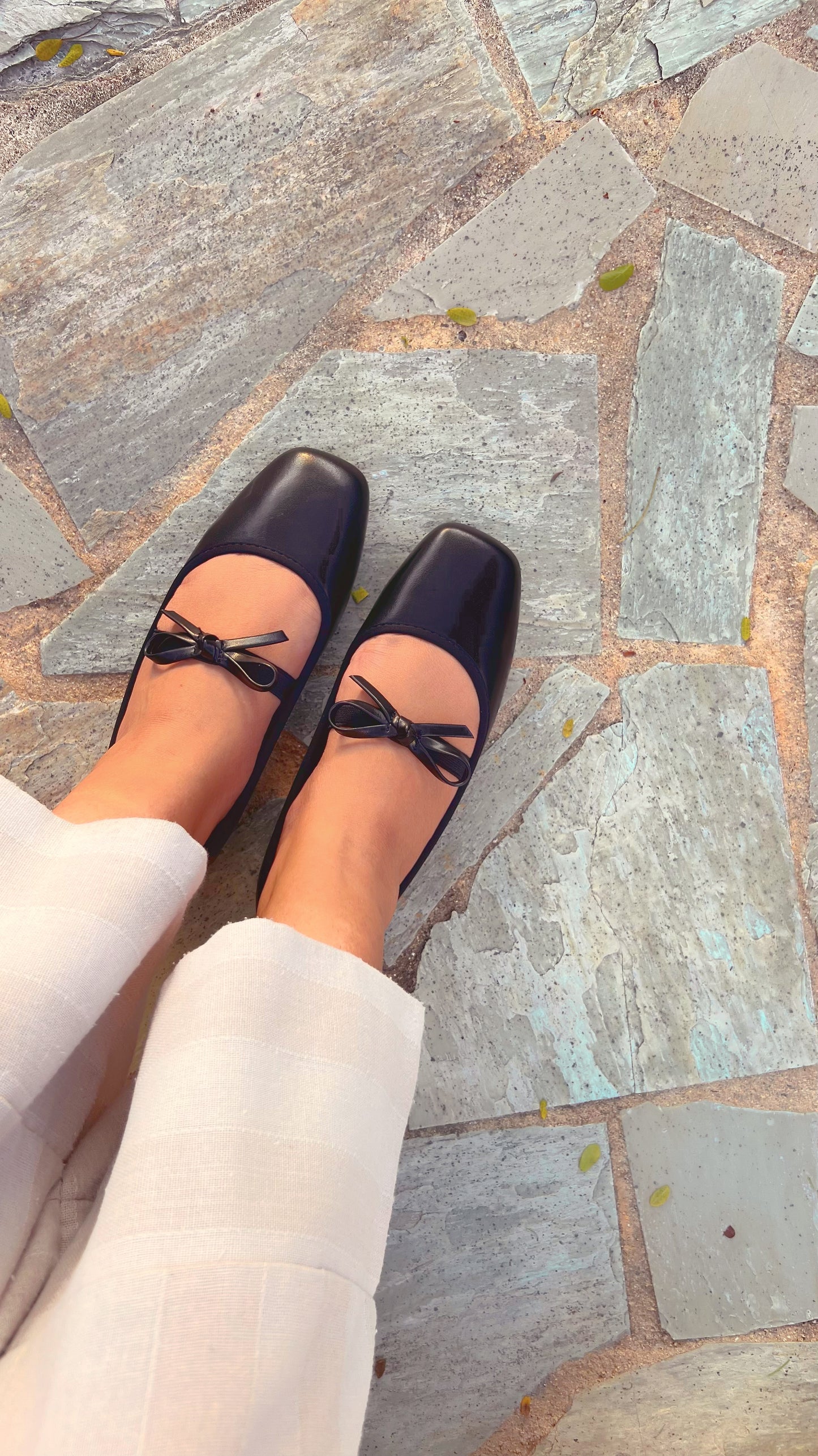 Eloise Flats in Black – Handmade Everyday Flats for Women | Wide-Foot Friendly with Strap & Bow