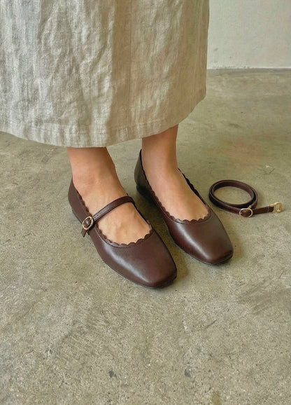 MaryBell Cloud In Espresso | 2 Way Detachable Strap Mary Jane Ballerina