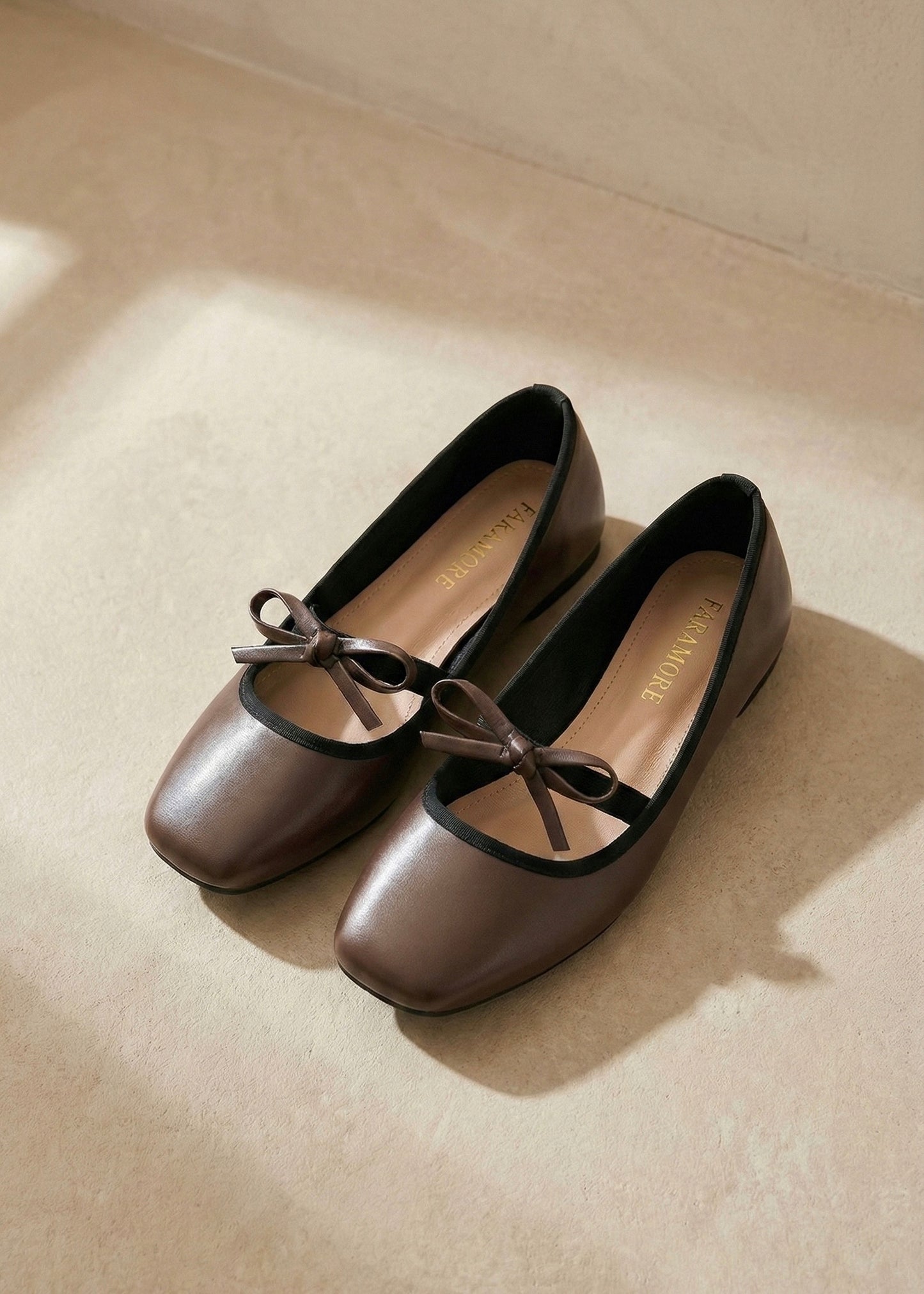 Eloise Flats in Espresso – Handmade Everyday Flats for Women | Wide-Foot Friendly with Strap & Bow