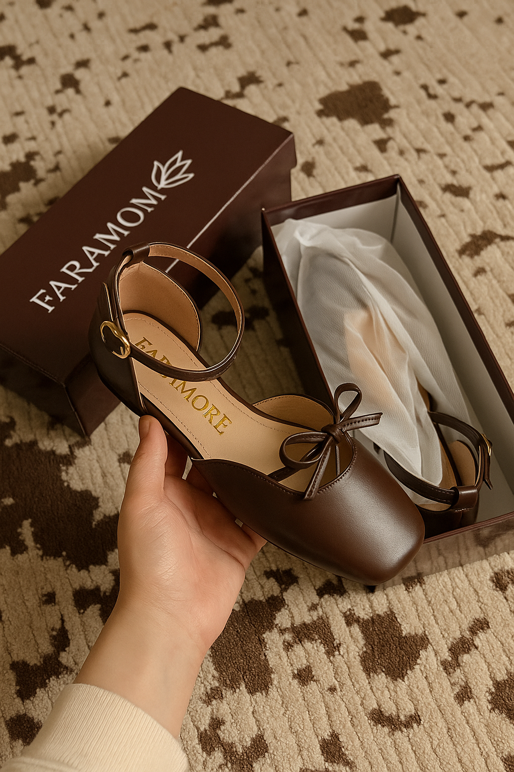 Daphne Flats In Espresso – Handmade Brown Flats for Women | Wide-Foot & Bunion Friendly with Easy Hook Buckle
