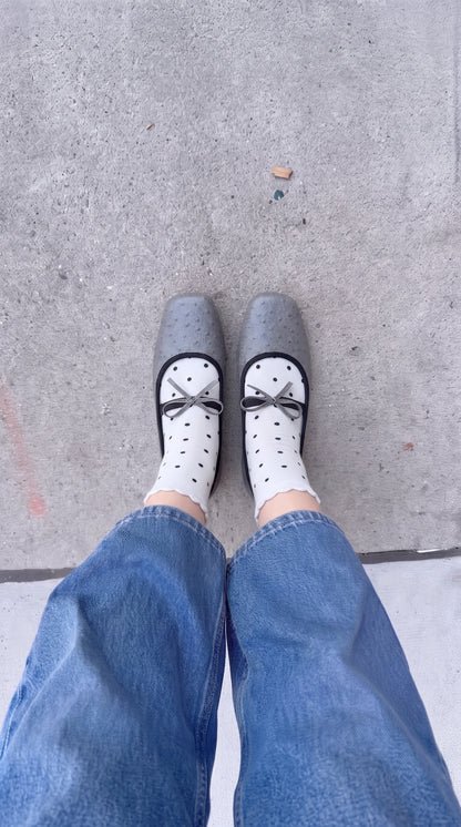Bow & Polka Dot Ruffle Socks