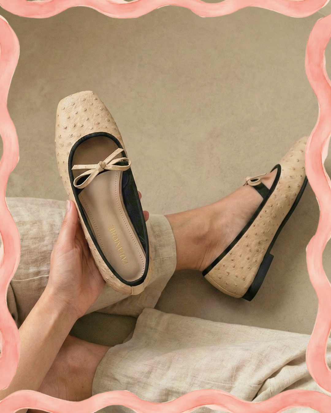 Charlotte In Creme | Square Toe Flats – Handmade Wide Fit Shoes for Daily Comfort | FARAMORE