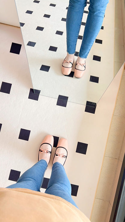 Eloise Flats in Blush Pink – Handmade Everyday Flats for Women | Wide-Foot Friendly with Strap & Bow