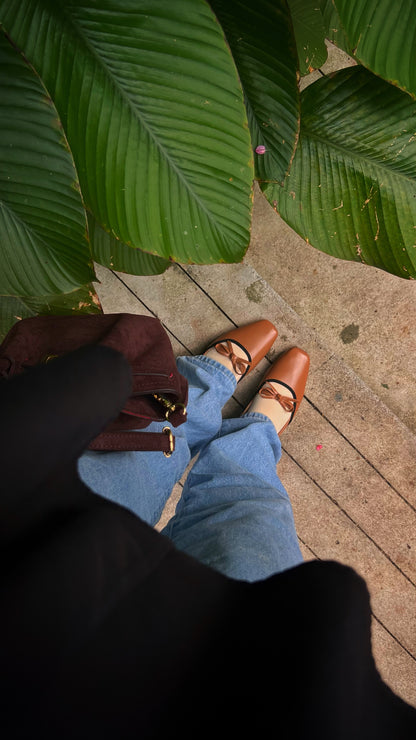 Francesca Midi Heels in Caramel | Comfy Anti-Slip Heels for Wide Feet | 2cm Low Heels