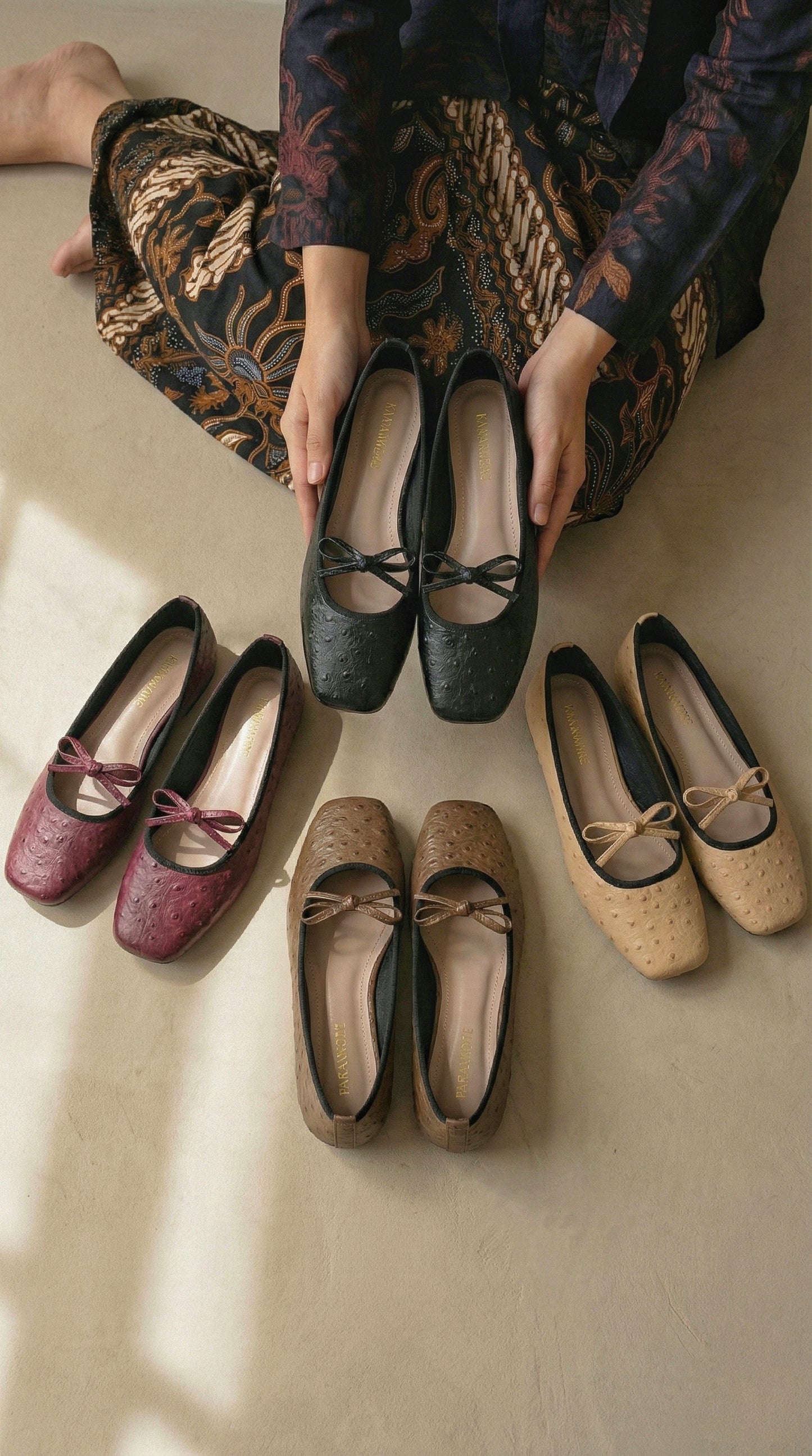 Charlotte In Red Velvet | Square Toe Flats – Handmade Wide Fit Shoes for Daily Comfort | FARAMORE