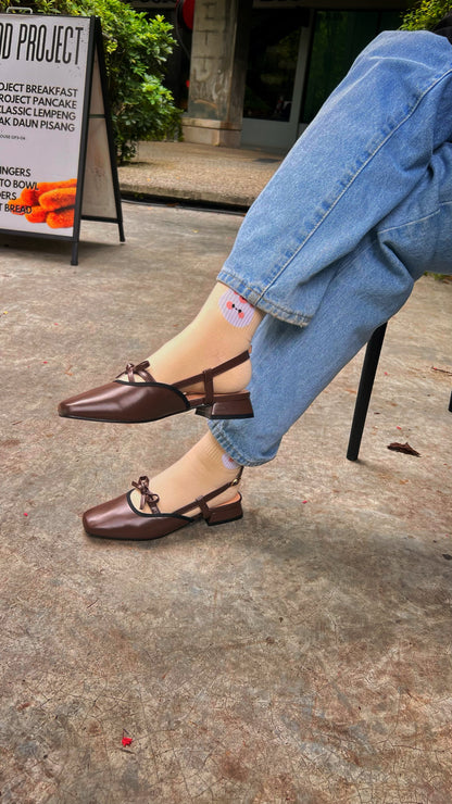 Francesca Midi Heels in Espresso | Comfy Anti-Slip Heels for Wide Feet | 2cm Low Heels