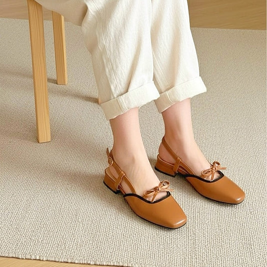 Francesca Midi Heels in Caramel | Comfy Anti-Slip Heels for Wide Feet | 2cm Low Heels
