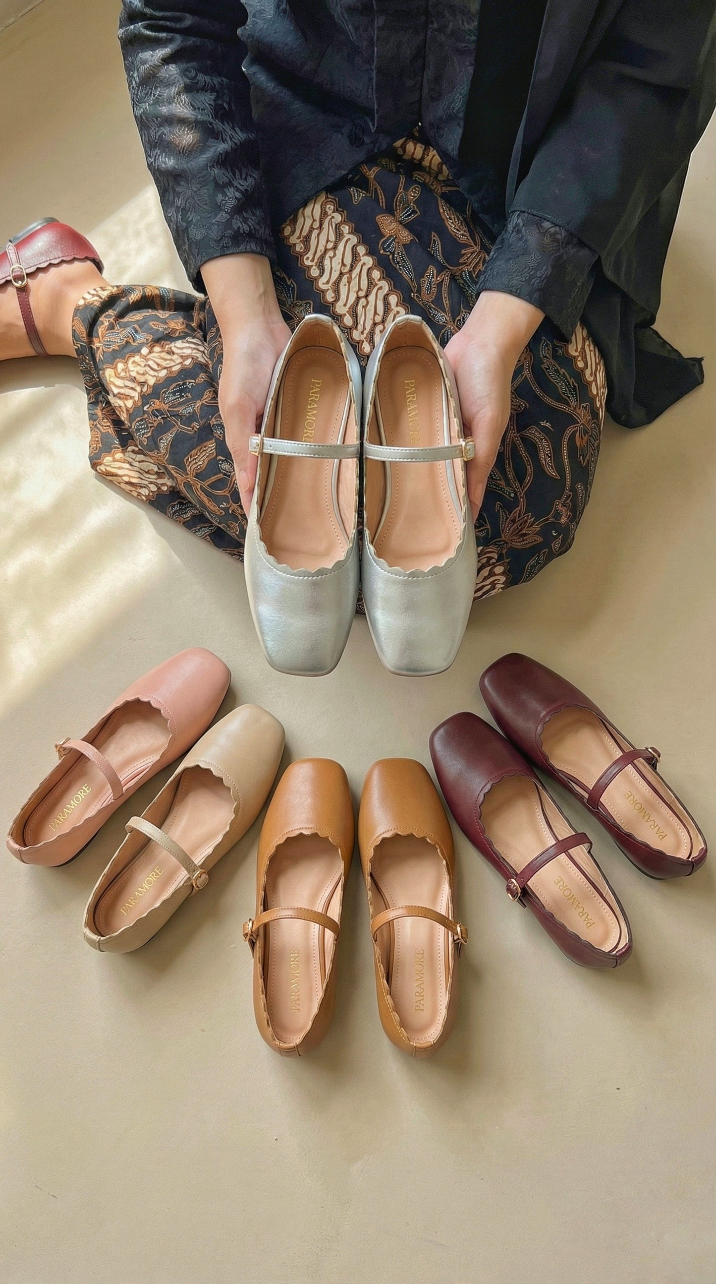 Mary-Bell Flats In Silver | 2 Way Detachable Strap Mary Jane Ballerina