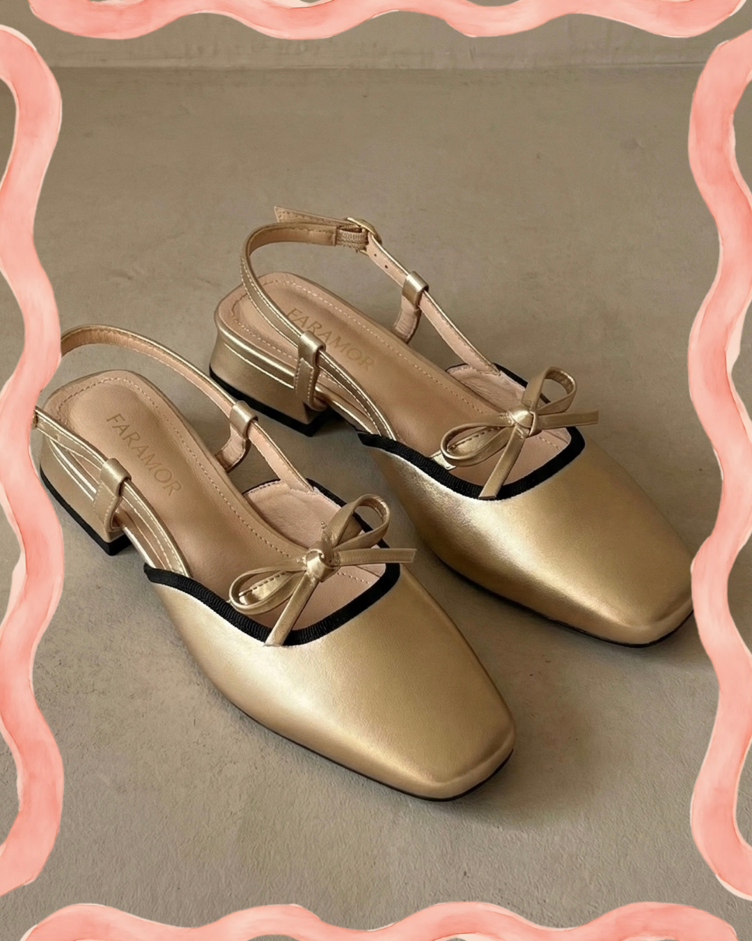 Francesca Midi Heels in Gold | Comfy Anti-Slip Heels for Wide Feet | 2cm Low Heels