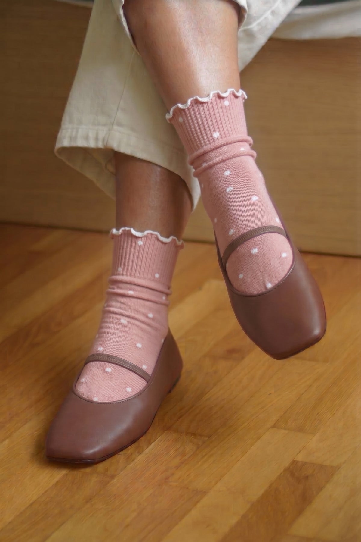 Polka Dot Frill Socks
