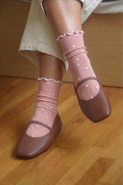 Polka Dot Frill Socks
