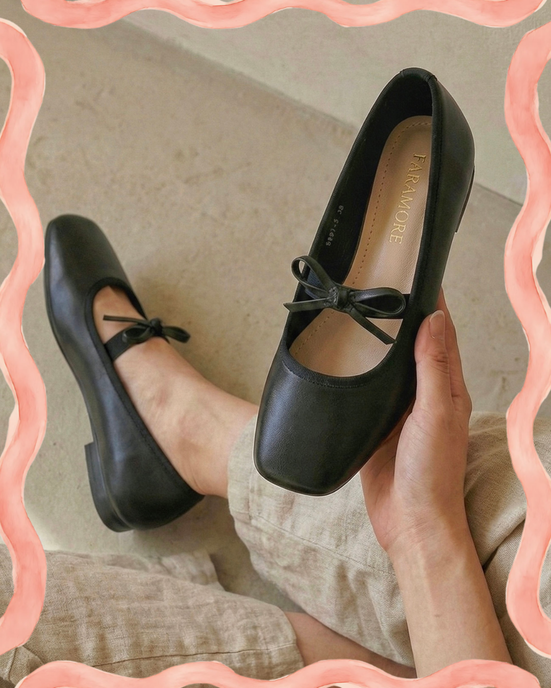 Eloise Flats in Black – Handmade Everyday Flats for Women | Wide-Foot Friendly with Strap & Bow
