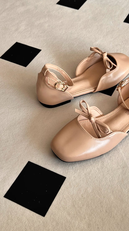 Daphne Flats In Moccachino – Handmade Brown Flats for Women | Wide-Foot & Bunion Friendly with Easy Hook Buckle