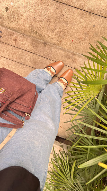 Francesca Midi Heels in Caramel | Comfy Anti-Slip Heels for Wide Feet | 2cm Low Heels