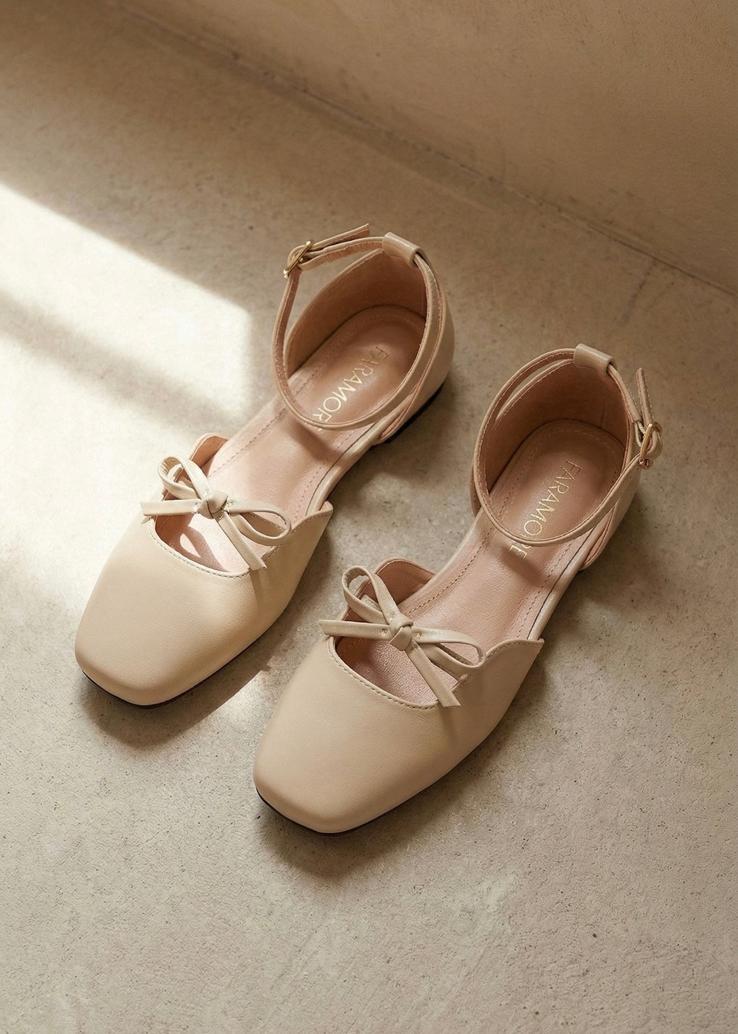 Daphne Flats In Vanilla – Handmade Brown Flats for Women | Wide-Foot & Bunion Friendly with Easy Hook Buckle