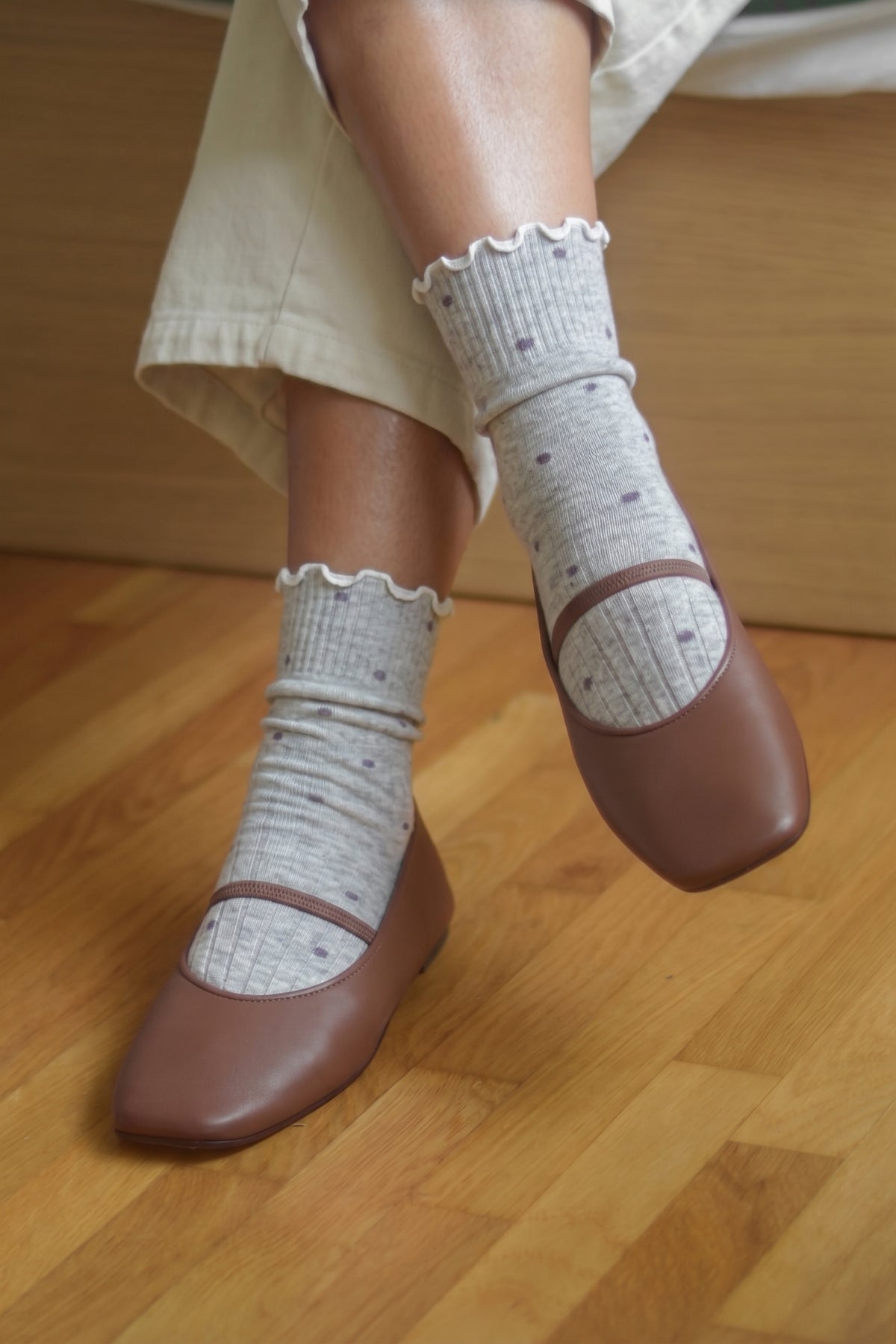Polka Dot Frill Socks