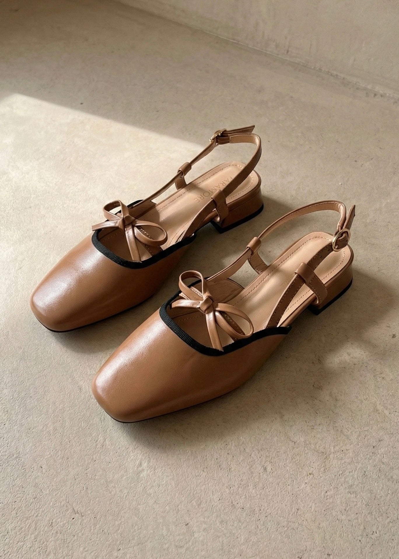 Francesca Midi Heels in Caramel | Comfy Anti-Slip Heels for Wide Feet | 2cm Low Heels