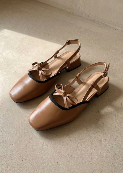 Francesca Midi Heels in Caramel | Comfy Anti-Slip Heels for Wide Feet | 2cm Low Heels