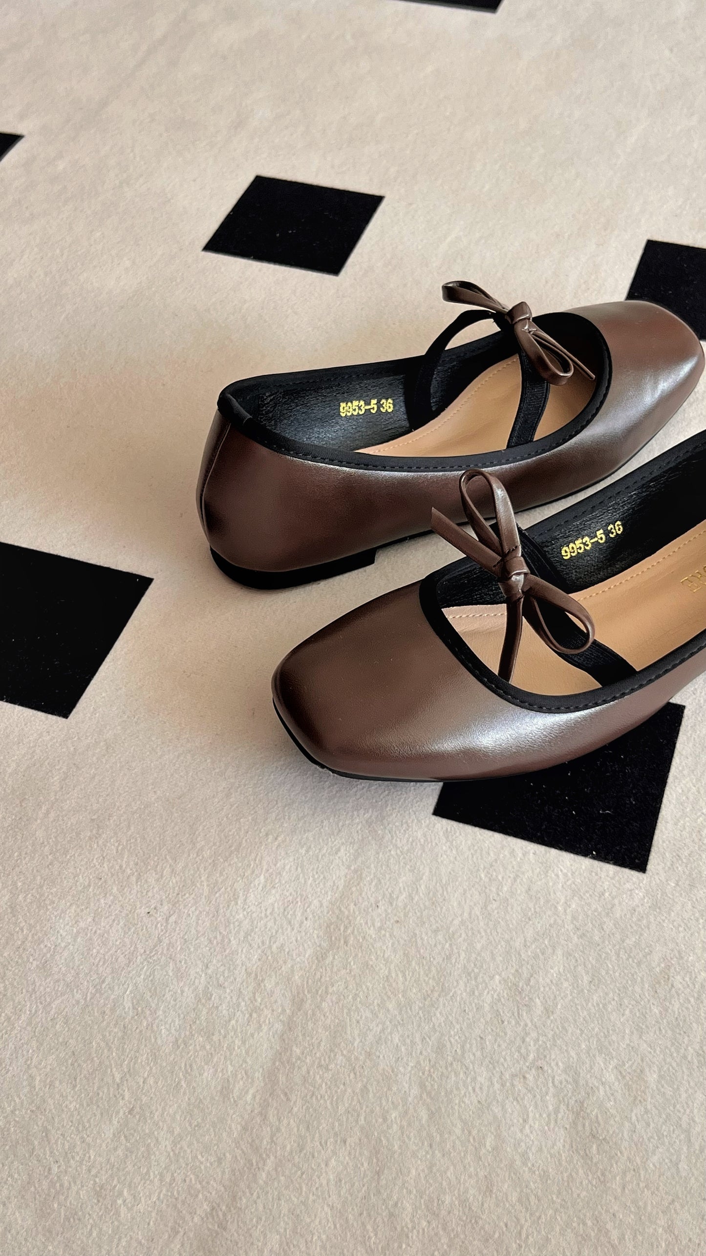 Eloise Flats in Espresso – Handmade Everyday Flats for Women | Wide-Foot Friendly with Strap & Bow