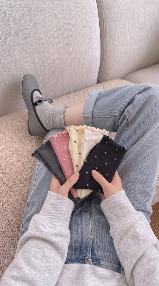 Polka Dot Frill Socks