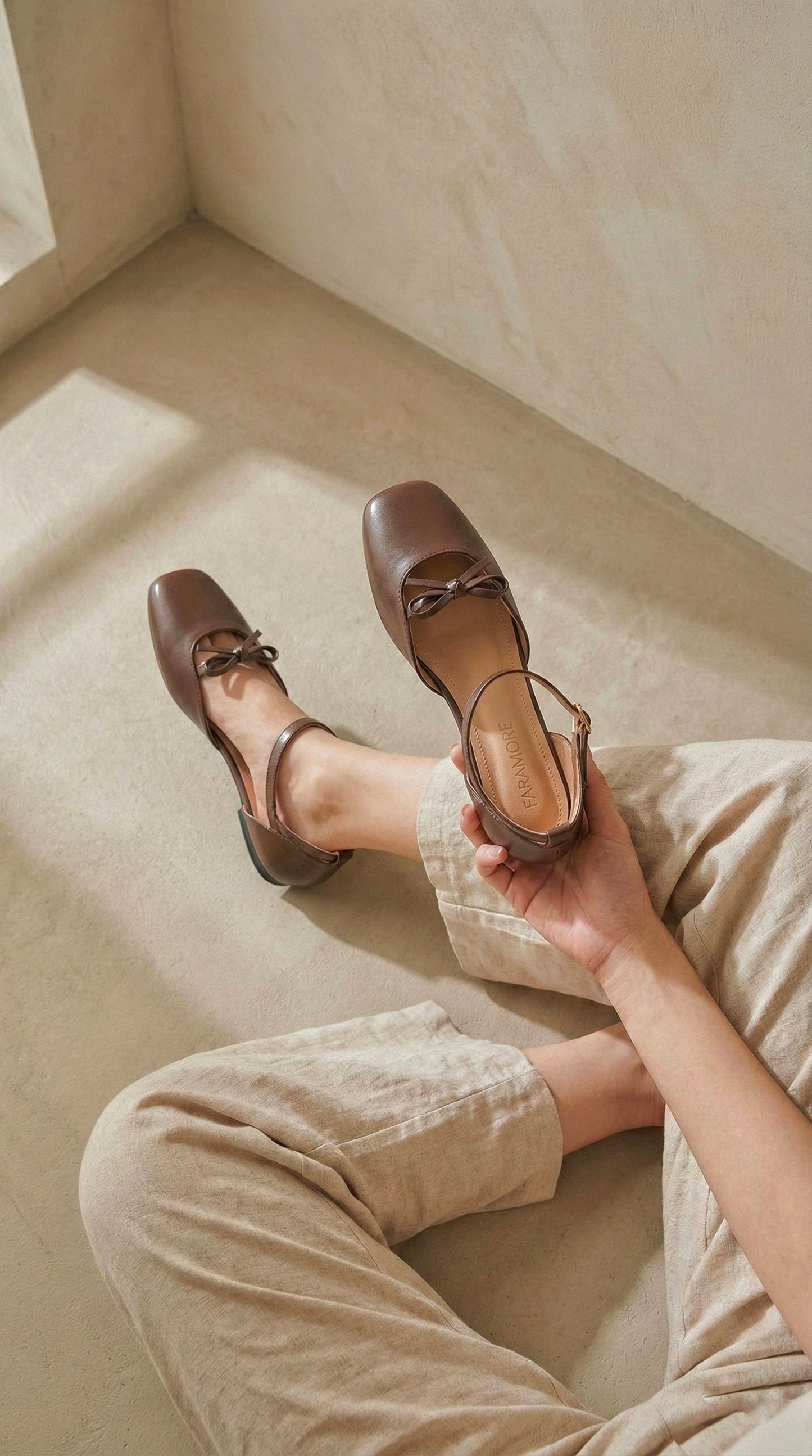 Daphne Flats In Espresso – Handmade Brown Flats for Women | Wide-Foot & Bunion Friendly with Easy Hook Buckle