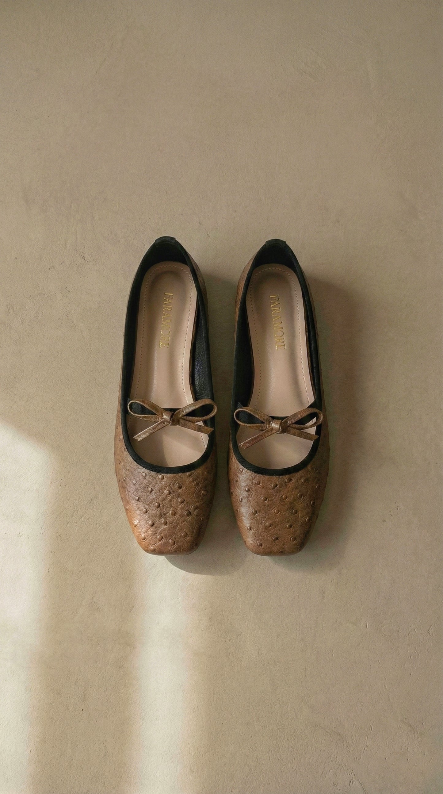 Charlotte In Coffee | Square Toe Flats – Handmade Wide Fit Shoes for Daily Comfort | FARAMORE