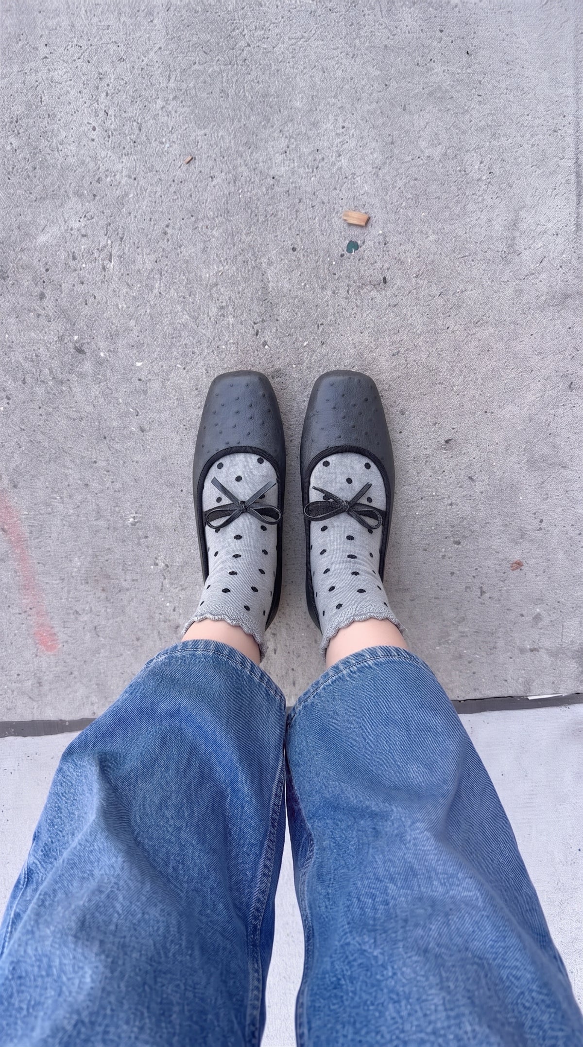 Bow & Polka Dot Ruffle Socks