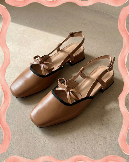 Francesca Midi Heels in Caramel | Comfy Anti-Slip Heels for Wide Feet | 2cm Low Heels