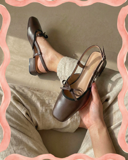 Francesca Midi Heels in Espresso | Comfy Anti-Slip Heels for Wide Feet | 2cm Low Heels