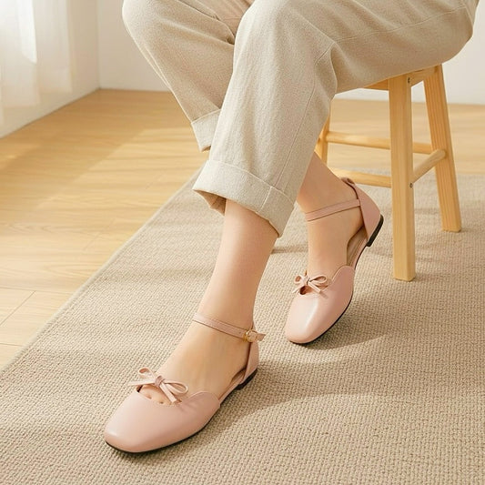 Daphne Flats In Moccachino – Handmade Brown Flats for Women | Wide-Foot & Bunion Friendly with Easy Hook Buckle