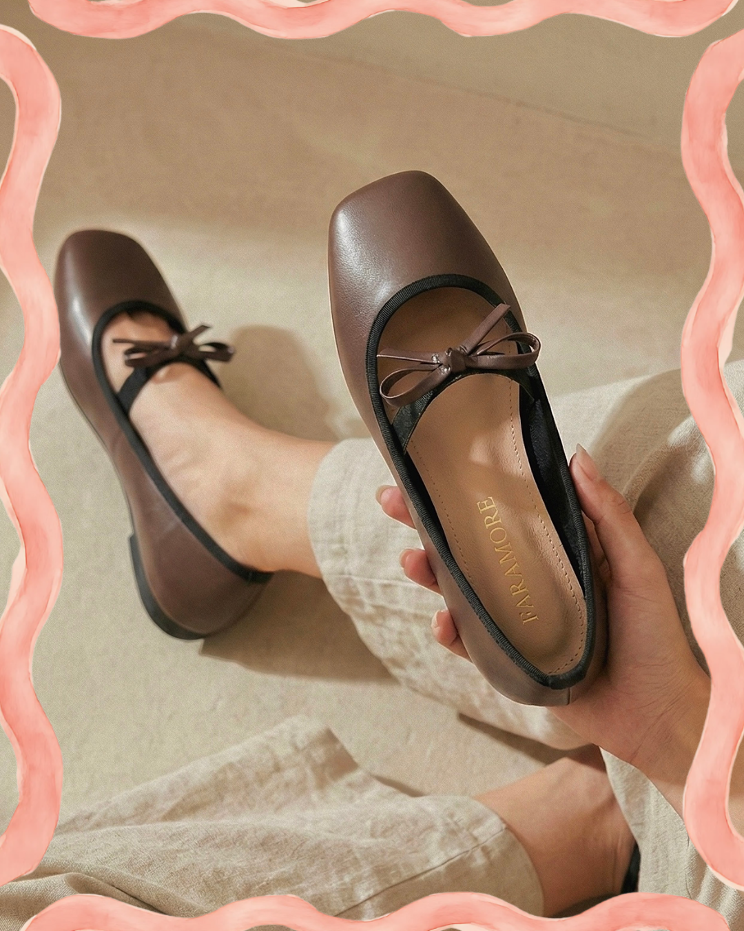 Eloise Flats in Espresso – Handmade Everyday Flats for Women | Wide-Foot Friendly with Strap & Bow