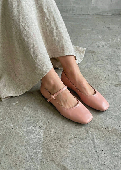 Mary-Bell Flats In Blush Pink | 2 Way Detachable Strap Mary Jane Ballerina