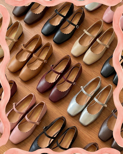 Mary-Bell Flats In Caramel | 2 Way Detachable Strap Mary Jane Ballerina