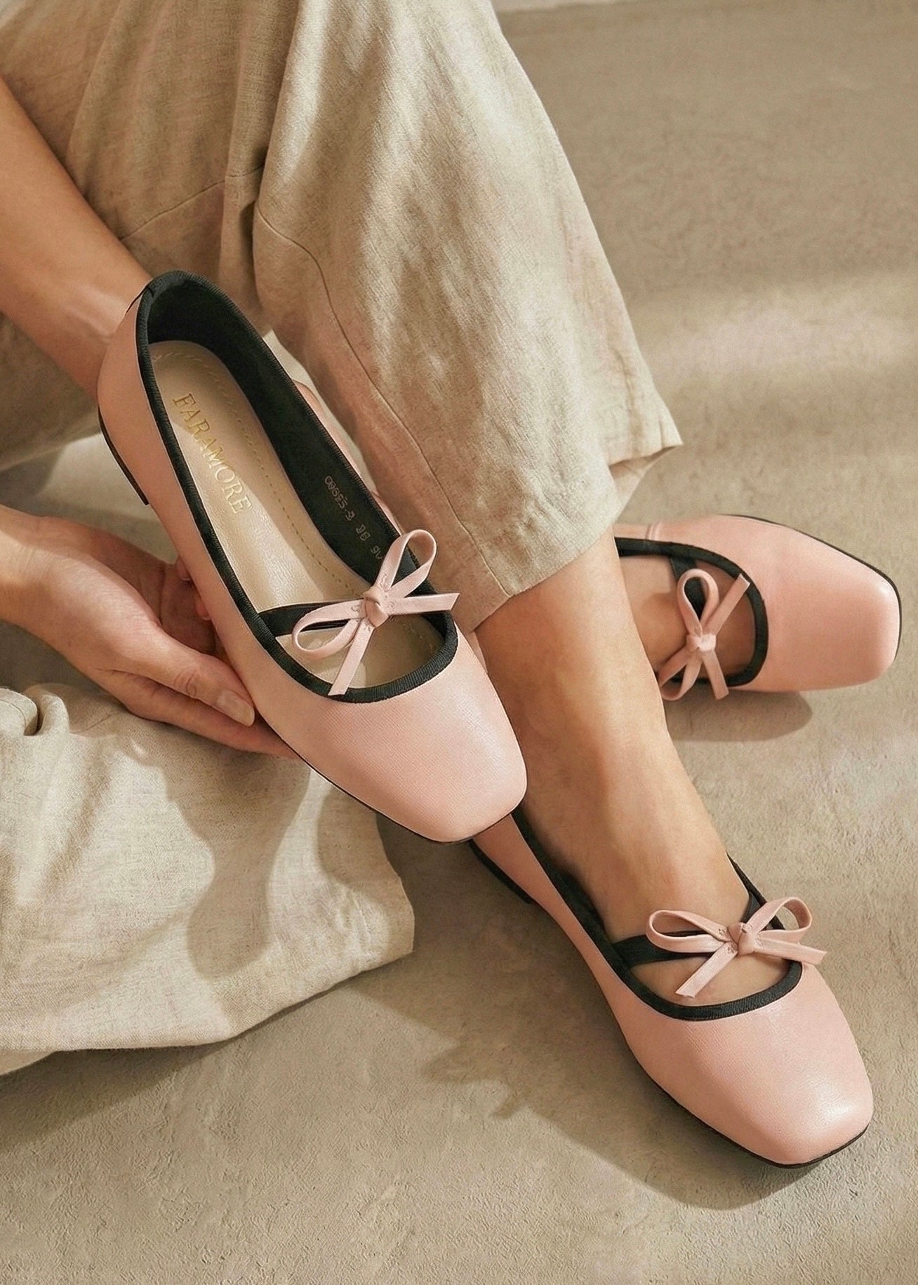 Eloise Flats in Blush Pink – Handmade Everyday Flats for Women | Wide-Foot Friendly with Strap & Bow