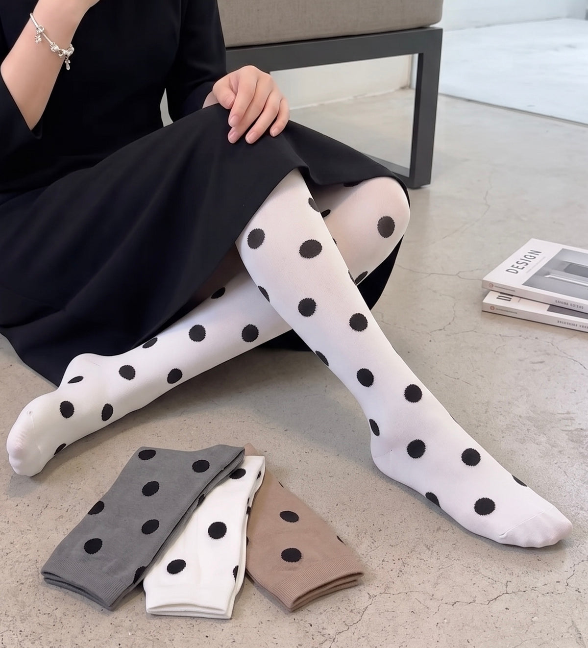 Polka Dot Knee High Socks