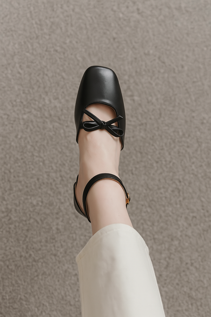 Daphne Flats In Americanno – Handmade Brown Flats for Women | Wide-Foot & Bunion Friendly with Easy Hook Buckle