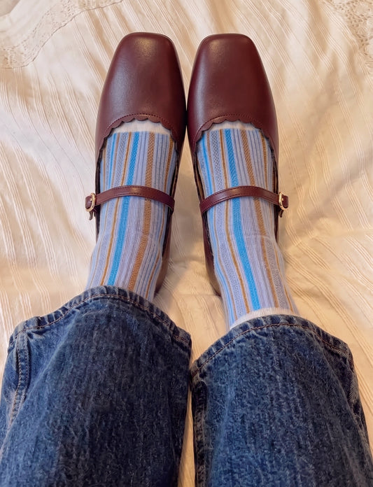Striped Ribbed Socks