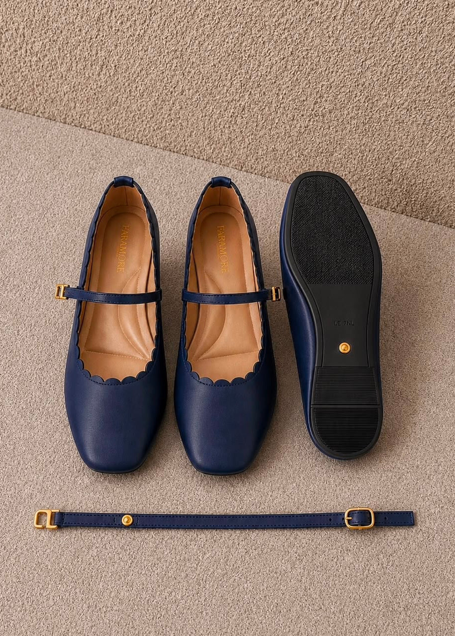 MaryBell Cloud In Midnight Blue | 2 Way Detachable Strap Mary Jane Ballerina