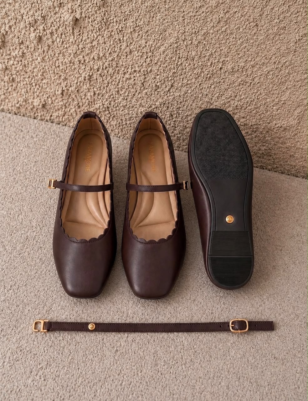 MaryBell Cloud In Espresso | 2 Way Detachable Strap Mary Jane Ballerina