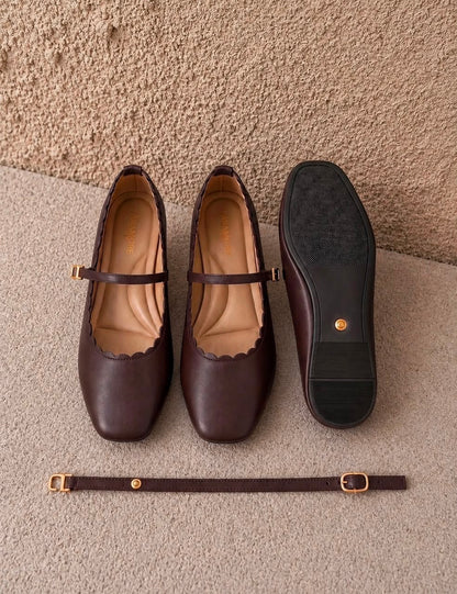 MaryBell Cloud In Espresso | 2 Way Detachable Strap Mary Jane Ballerina